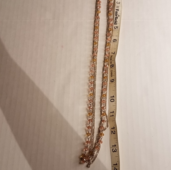 Bead and chain necklace  j217 - Picture 3 of 5